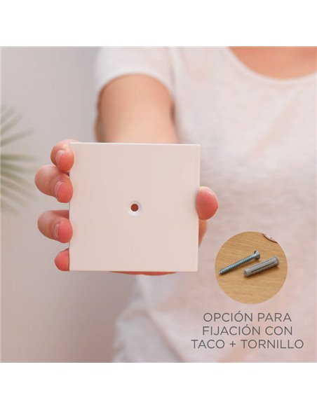 Aplique de pared sin cables BOX 8 con accesorio imantado de pared, facil de instalación, negro