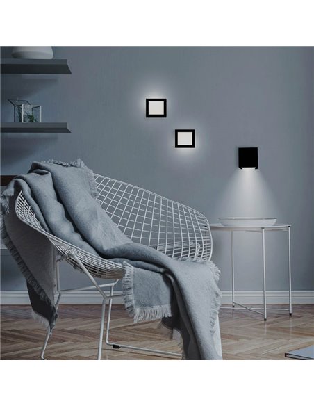 Applique murale sans fil BOX 8 avec accessoire mural magnétique, facile à installer, noire