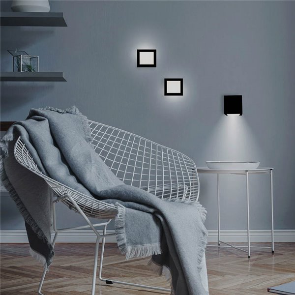 Applique murale sans fil BOX 8 avec accessoire mural magnétique, facile à installer, noire