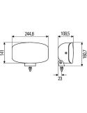 Faro Híbrido Halógeno/LED HELLA Jumbo 320 24/12V - Rectangular - Homologado ECE R7/R112/R10 +6 LEDs 247x141mm 1FE 008 773-081