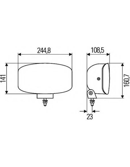 Farol Híbrido Halogênio/LED HELLA Jumbo 320 24/12V - Retangular - Homologado ECE R7/R112/R10 +6 LEDs 247x141mm 1FE 008 773-081