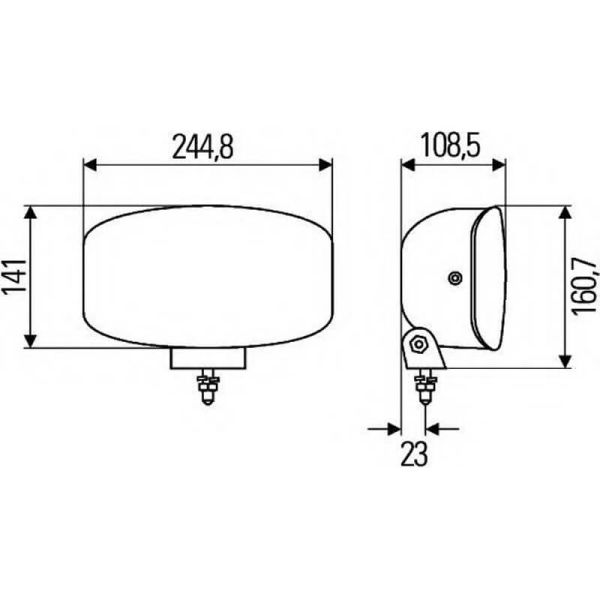 Faro Híbrido Halógeno/LED HELLA Jumbo 320 24/12V - Rectangular - Homologado ECE R7/R112/R10 +6 LEDs 247x141mm 1FE 008 773-081
