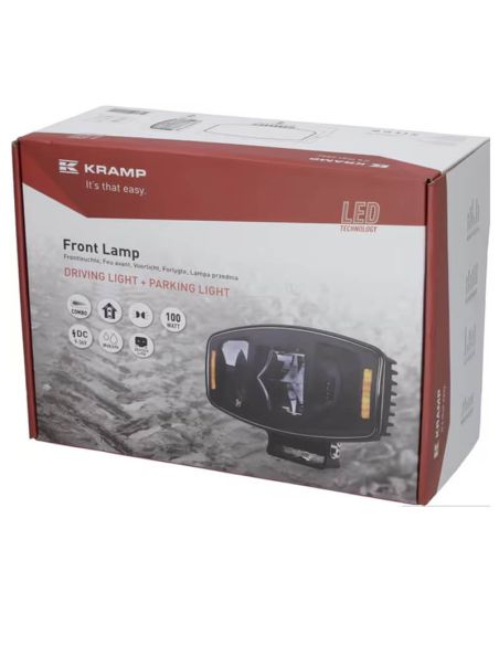 Caja Faro LED Rectangular Homologado ECE 9-36V Luz Largo alcance y Diurna con Doble Luz de Estacionamiento Blanca/Naranja