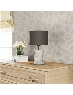 Lámpara de Sobremesa KENSAL de Metal con Base en Forma de Regadera y Pantalla Textil Negra, E27 2