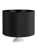 Lampe de table blanche VINOZA avec base en céramique et abat-jour en textile noir, E27