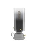GARGRAVE Lanterne de table en métal gris avec abat-jour translucide, E27