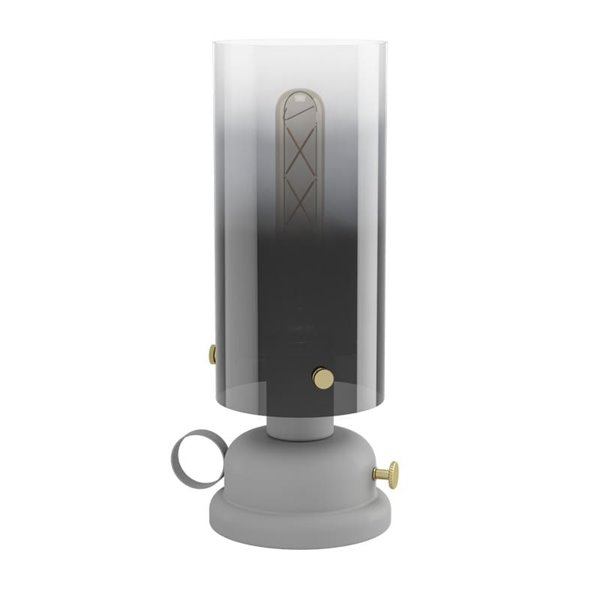 GARGRAVE Lanterne de table en métal gris avec abat-jour translucide, E27