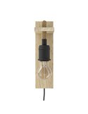 Aplique de Pared RAMPSIDE con Cuerda de Cáñamo y Portalámparas de Madera y Metal, E27
