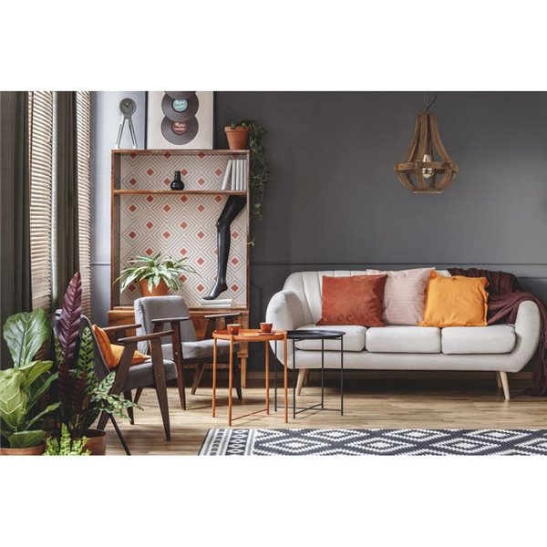 KINROSS Lampe à Suspension Rustique avec Corps en Bois Marron, Ø31cm, E27