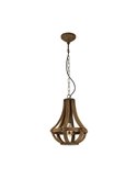 KINROSS Lampe à Suspension Rustique avec Corps en Bois Marron, Ø31cm, E27