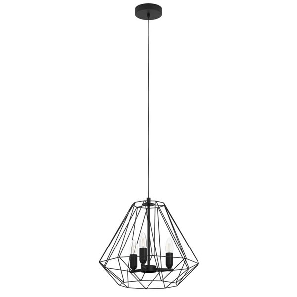 Lámpara Colgante TARLE con 3 Luces, Diseño Negro y Casquillos 3XE14