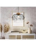 Lámpara Colgante PADSTOW con 1 Luz en Negro y Madera, E27