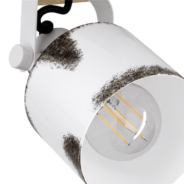 Candeeiro de parede ou teto KILBURN com 1 luz, madeira maciça e metal branco, E27