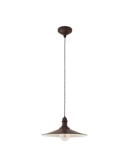 Lámpara Colgante Vintage STOCKBURY con Pantalla Cónica en Marrón Envejecido, E27