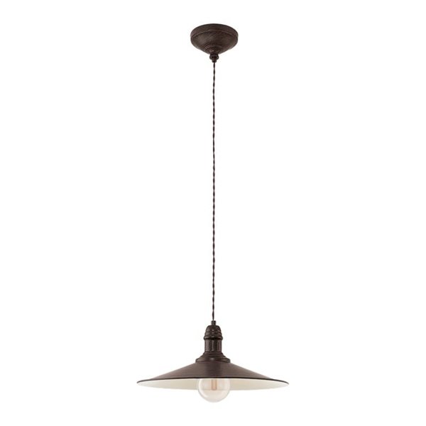 Lámpara Colgante Vintage STOCKBURY con Pantalla Cónica en Marrón Envejecido, E27