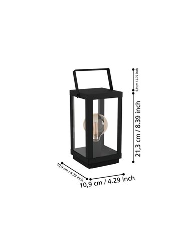 Lámpara de Sobremesa BRADFORD 1 con Diseño de Farol Clásico, E27