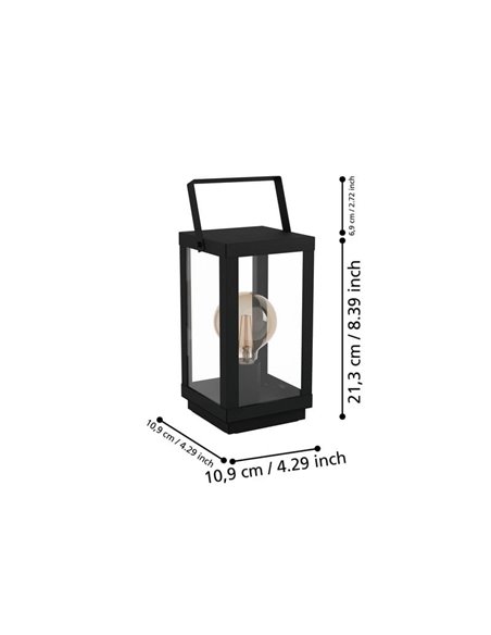 Lámpara de Sobremesa BRADFORD 1 con Diseño de Farol Clásico, E27