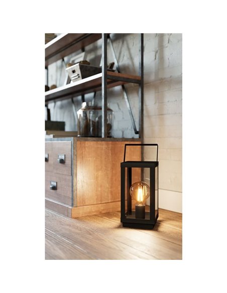 Candeeiro de mesa BRADFORD 1 com design de lanterna clássico, E27