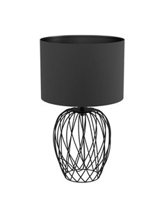 Candeeiro de mesa NIMLET com base em arame preto e abajur em tecido preto, E27