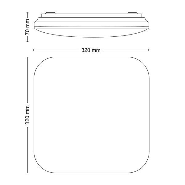 Plafonnier LED carré 17W blanc MAUVE 2700K/4000K