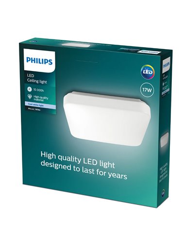 Plafonnier LED carré 17W blanc MAUVE 2700K/4000K