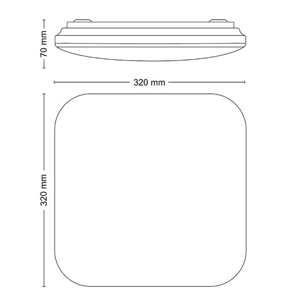 Plafonnier LED carré 17W blanc MAUVE 2700K/4000K