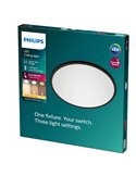 Plafón de techo LED SUPERSLIM 18W negro 2700K (muy cálido), Regulable en intensidad 