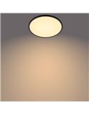 Plafón de techo LED SUPERSLIM 18W negro 2700K (muy cálido), Regulable en intensidad 