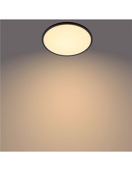 Plafón de techo LED SUPERSLIM 18W negro 2700K (muy cálido), Regulable en intensidad 
