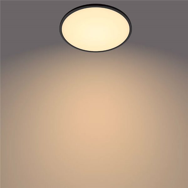 Plafon LED SUPERSLIM 18W preto 2700K (muito quente), ajustável em intensidade
