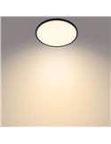 Plafonnier LED SUPERSLIM 18W noir 2700K (très chaud), Réglable en intensité