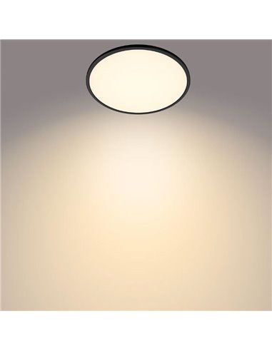 Plafonnier LED SUPERSLIM 18W noir 2700K (très chaud), Réglable en intensité