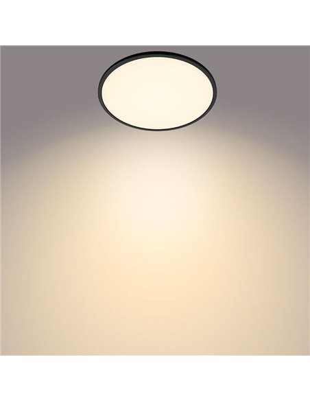Plafonnier LED SUPERSLIM 18W noir 2700K (très chaud), Réglable en intensité
