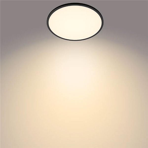 Plafón de techo LED SUPERSLIM 18W negro 2700K (muy cálido), Regulable en intensidad 
