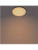 Plafón de techo LED SUPERSLIM 18W negro 2700K (muy cálido), Regulable en intensidad 