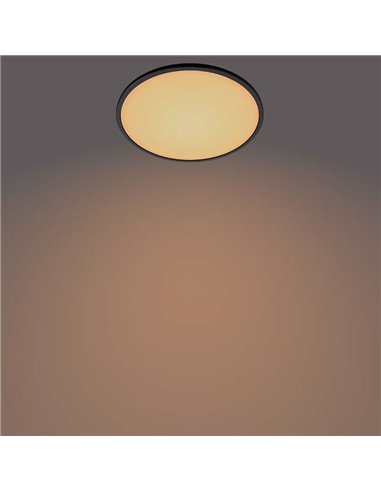 Plafonnier LED SUPERSLIM 18W noir 2700K (très chaud), Réglable en intensité