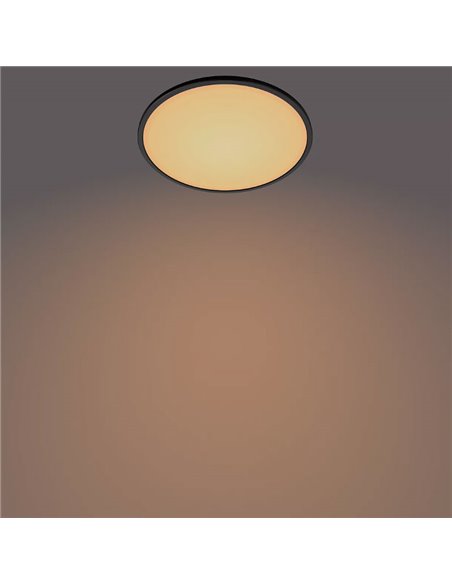 Plafón de techo LED SUPERSLIM 18W negro 2700K (muy cálido), Regulable en intensidad 