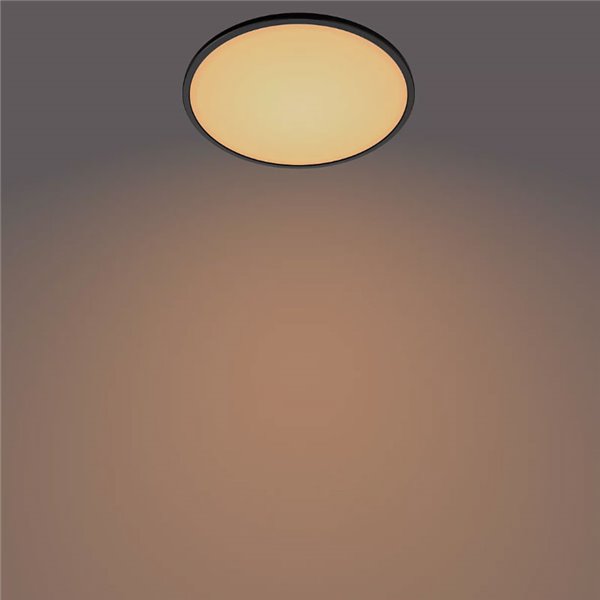 Plafonnier LED SUPERSLIM 18W noir 2700K (très chaud), Réglable en intensité