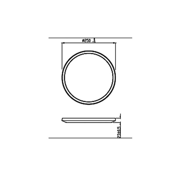 Candeeiro de teto redondo SUPERSLIM 15W branco 2700K/4000K, ajustável em intensidade