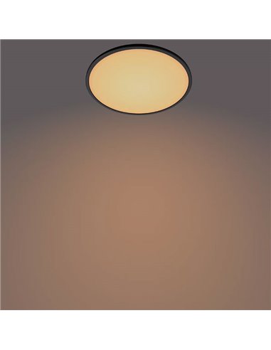 Plafonnier LED SUPERSLIM 15W noir 2700K (très chaud), Réglable en intensité