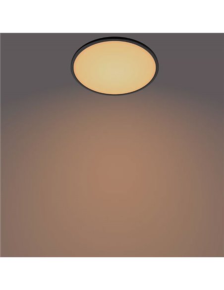 Plafón de techo LED SUPERSLIM 15W negro 2700K (muy cálido), Regulable en intensidad 