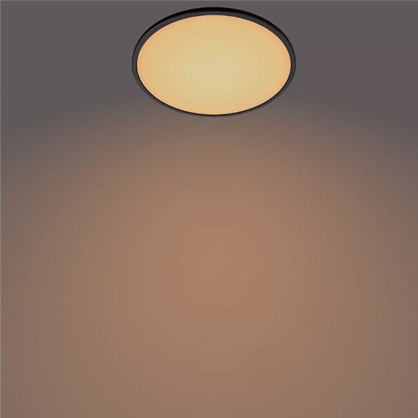 Plafón de techo LED SUPERSLIM 15W negro 2700K (muy cálido), Regulable en intensidad 