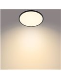 Plafón de techo LED SUPERSLIM 15W negro 2700K (muy cálido), Regulable en intensidad 