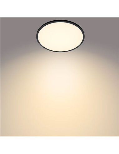 Plafón de techo LED SUPERSLIM 15W negro 2700K (muy cálido), Regulable en intensidad 