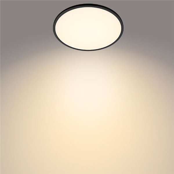 Plafón de techo LED SUPERSLIM 15W negro 2700K (muy cálido), Regulable en intensidad 