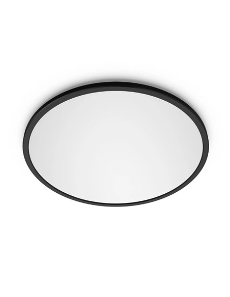 Plafón de techo LED SUPERSLIM 15W negro 2700K (muy cálido), Regulable en intensidad 