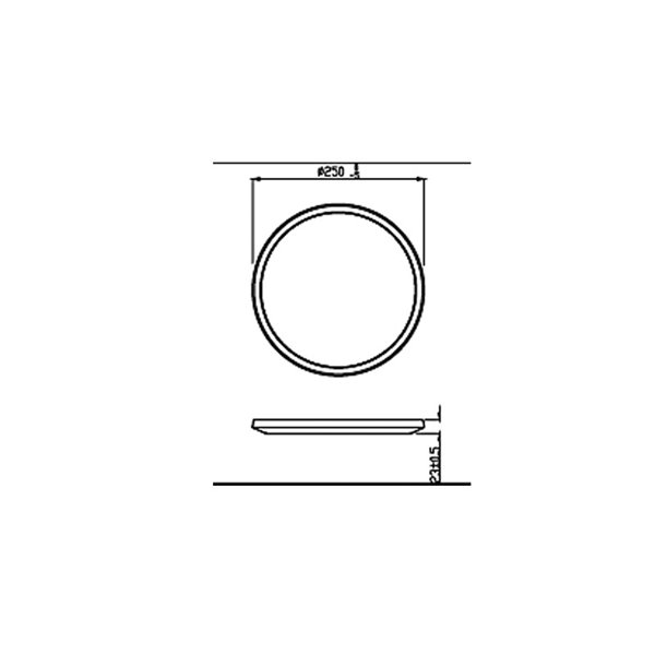 Plafonnier LED SUPERSLIM 15W noir 2700K (très chaud), Réglable en intensité