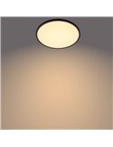 Plafón de techo LED SUPERSLIM 15W negro 2700K (muy cálido), Regulable en intensidad 