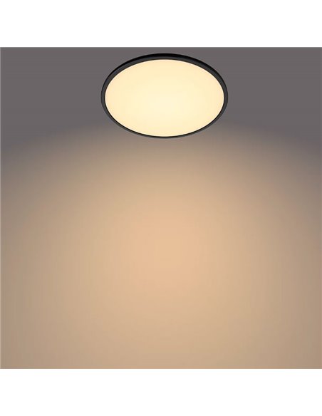 Plafonnier LED SUPERSLIM 15W noir 2700K (très chaud), Réglable en intensité