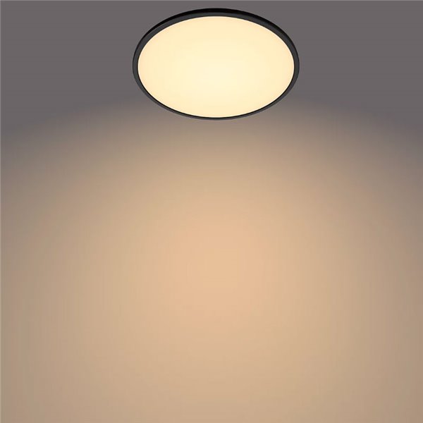 Plafón de techo LED SUPERSLIM 15W negro 2700K (muy cálido), Regulable en intensidad 